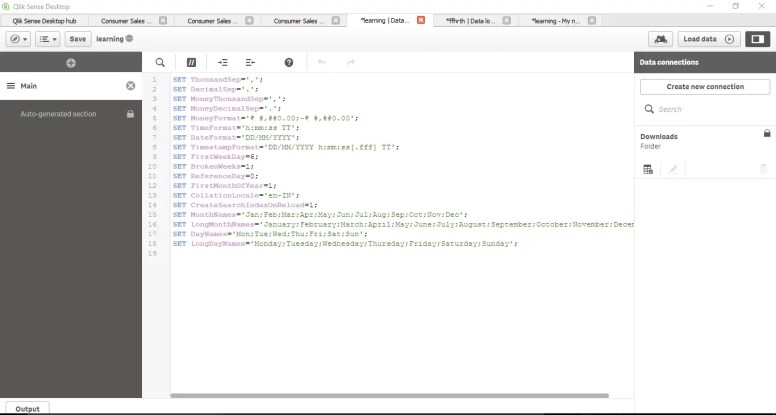 qlik sense tutorial data load editor