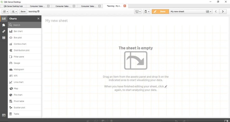 Qlik sense tutorial blank sheet