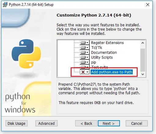 Python 2.7.14 Setup3