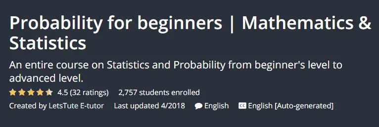 Probability for beginners Mathematics Statistics Udemy