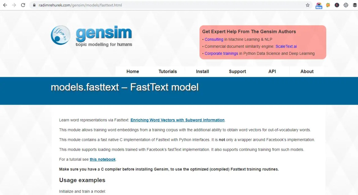 create word embedding using FastText