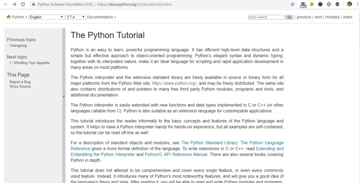 website for Python learning