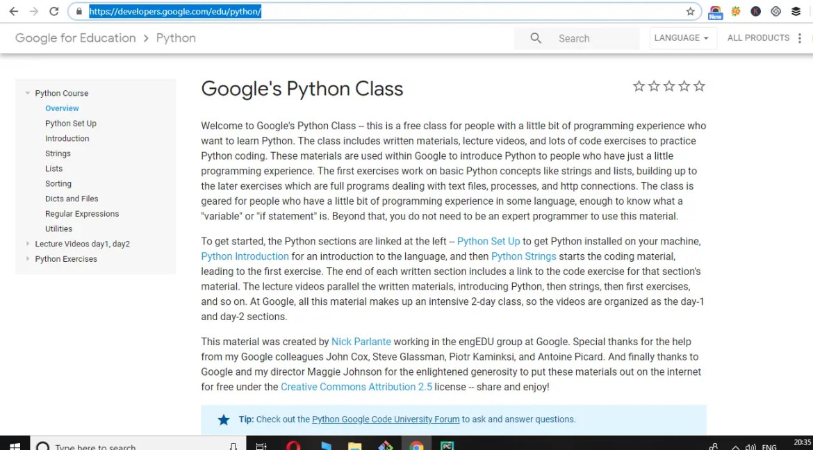 website-for-Python-learning-2-google