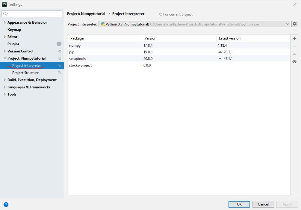 Uninstalling Numpy from Pycharm part 2
