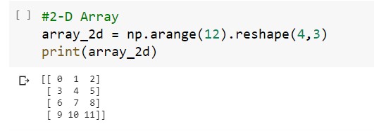 Creation of 2D- Numpy array