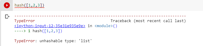 hash() function with unhashable object