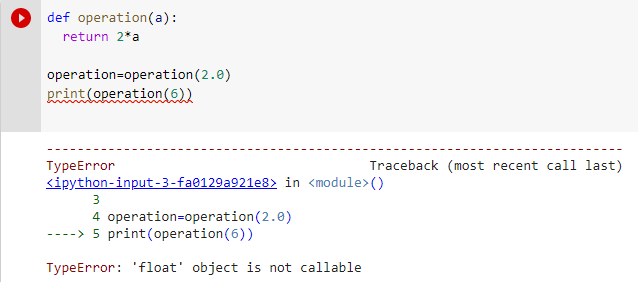 float object is not callable