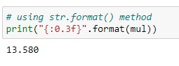 Round Float to 3 digits using str.format