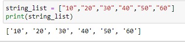 Sample list of strings