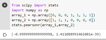 scipy stats pearsonr