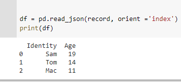 json dataframe