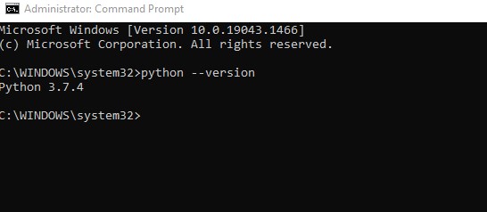 Checking python version
