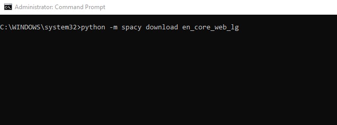 Downloading en_core_web_lg model