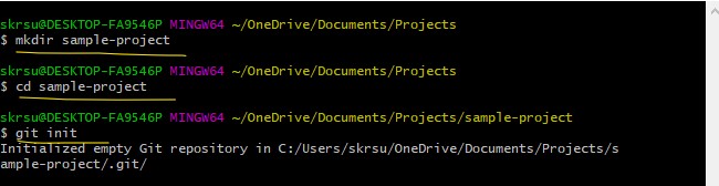 Initializing version control for Sample Project Folder