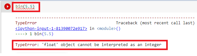 bin float parameter error