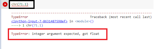 chr float parameter error