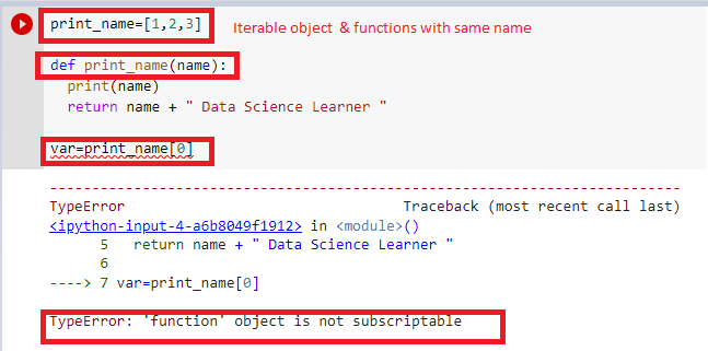 function object is not subscriptable solution for name ambiguity