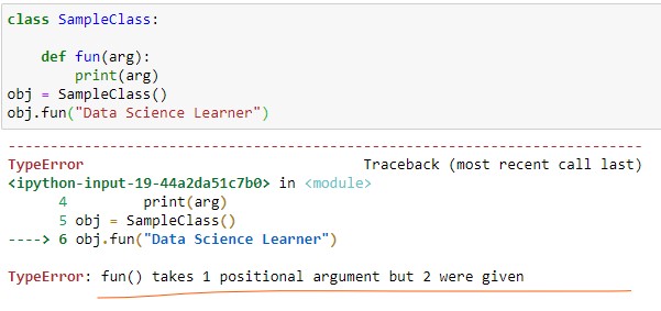 takes 1 positional argument but 2 were given Error