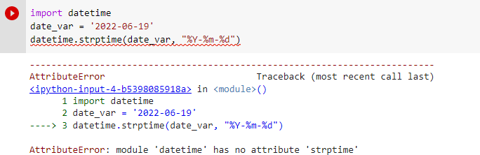 attributeerror module datetime has no attribute strptime