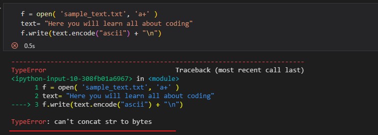 cant concat str to bytes error