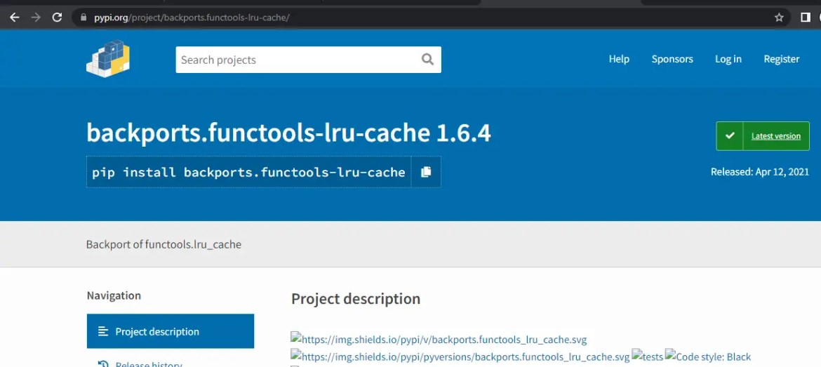 importerror no module named functools_lru_cache pip
