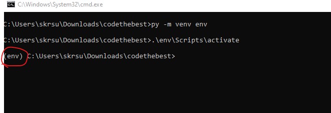 Activating virtual environment
