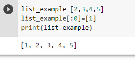 prepend option using slicing