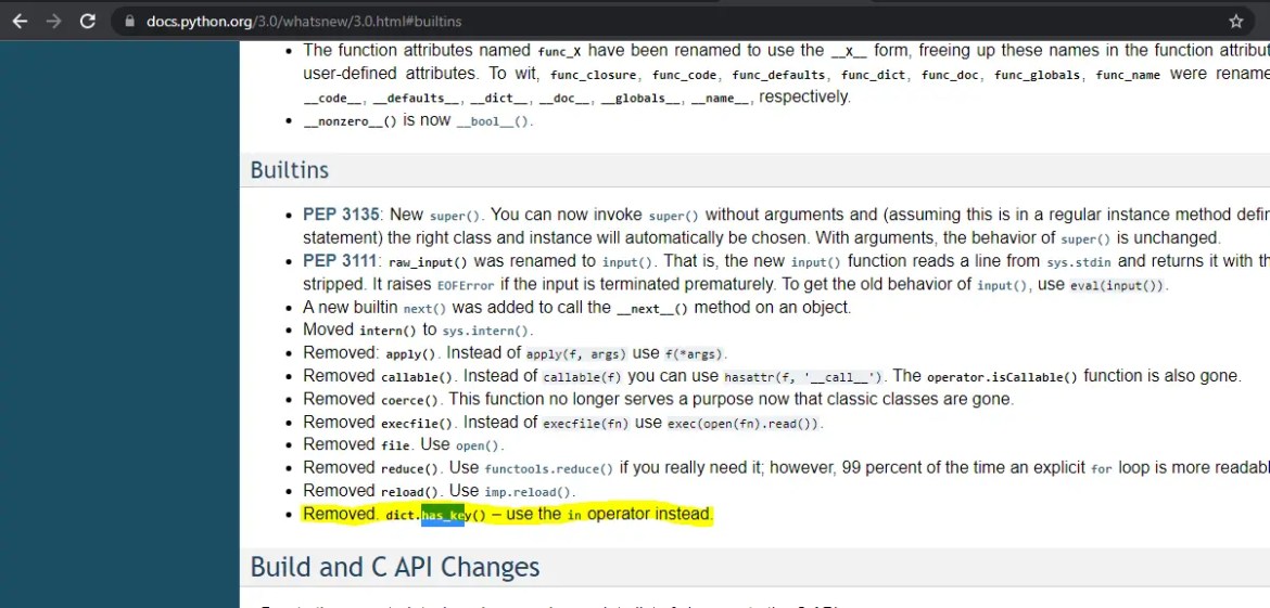 has_key() depreciation