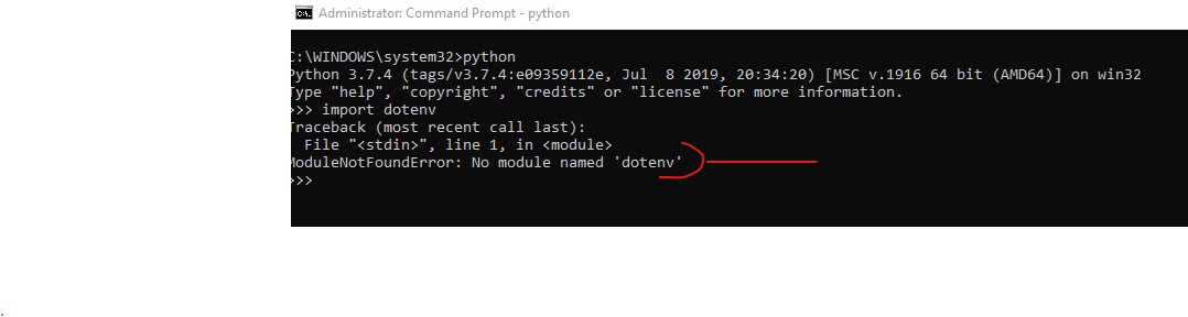Modulenotfounderror no module named dotenv error