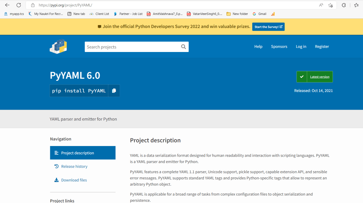 Modulenotfounderror no module named 'yaml'