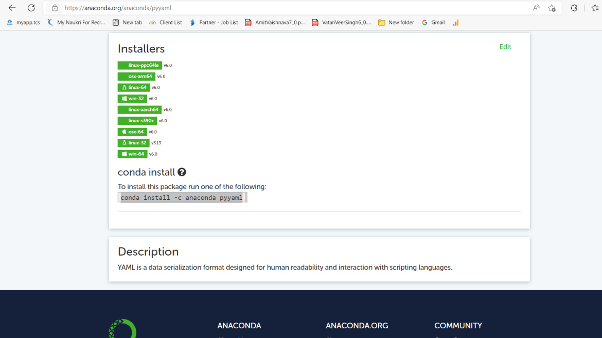 no module named 'yaml' using conda