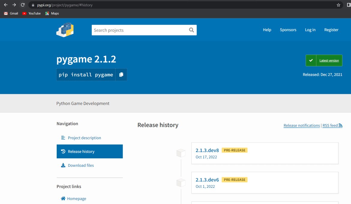Modulenotfounderror No module named pygame