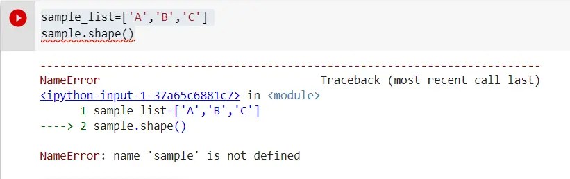 AttributeError list object has no attribute shape root cause