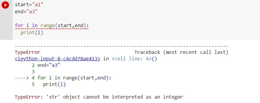 Typeerror 'str' object cannot be interpreted as an integer