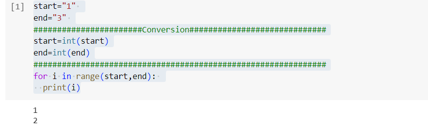 'str' object cannot be interpreted as an integer solution by typecasting