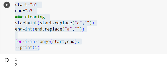 'str' object cannot be interpreted as an integer