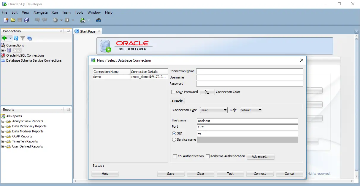 using sql developer