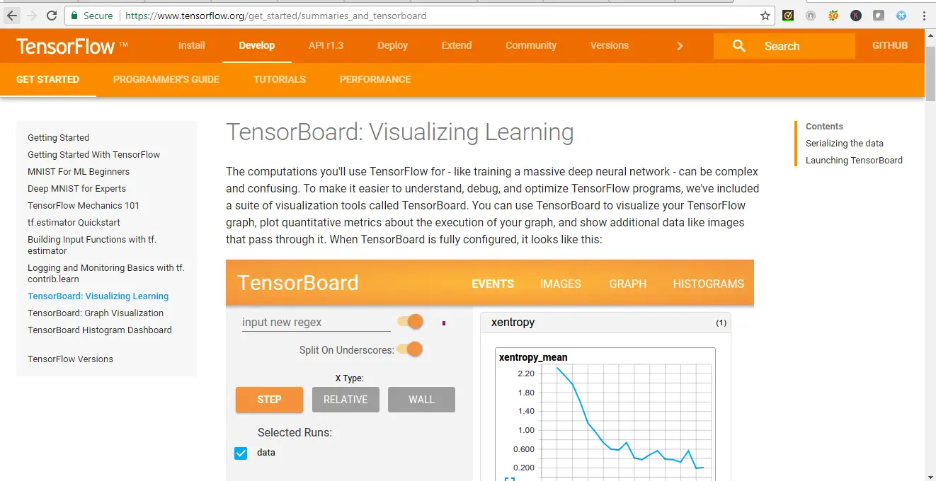 Deep learning Framework - TensorBoard