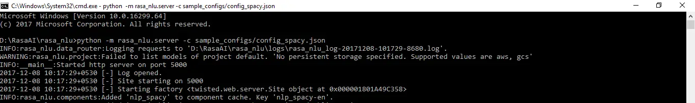 How to build a chatbot RASA NLU SERVER