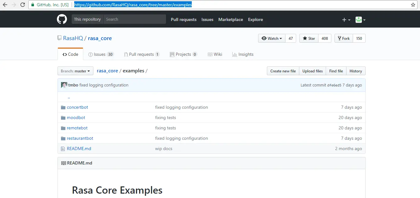 How to build a chatbot RASA NLU github repo