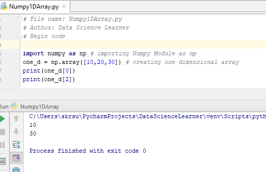 One Dimensional Indexing