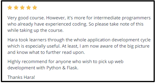 Udemy Courses for Web Framework in Python :Python Web Development With Flask - PostgreSQL - Heroku