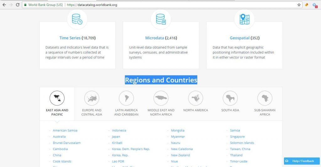 datasets for machine learning pojects world bank