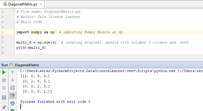 diagonal matrix