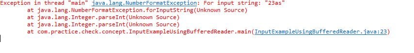 how to get input from user in java Exception in BufferedReader