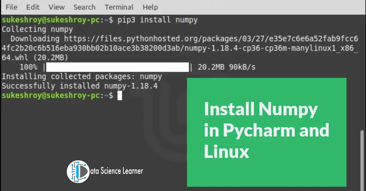 Install Numpy in Pycharm and Linux