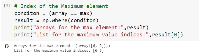Index for the Maximum Value in 1D Array