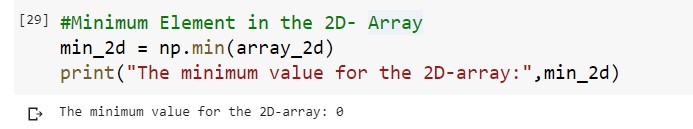 Min Value in a 2D Numpy Array