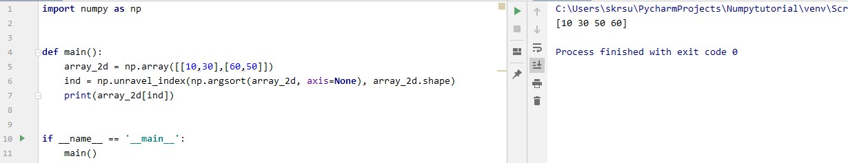 Printing Sorted Array for Two Dimensional Array