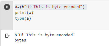 string to byte conversion using b'string' prefix